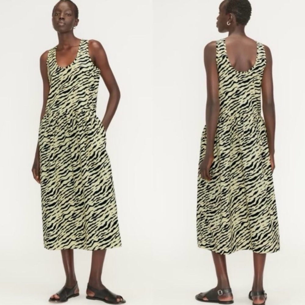 Everlane Zebra Print Midi Dress - crisp poplin fabric!